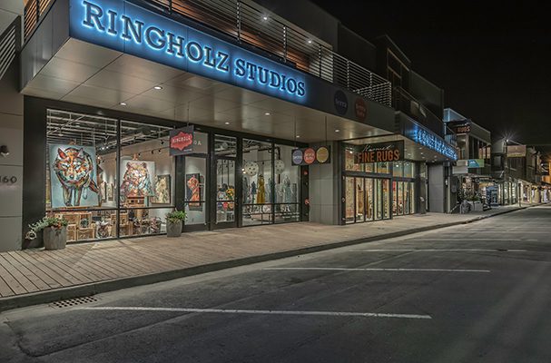 Ringo's  guitar  shop  at  night.