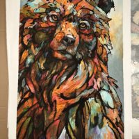 A Song On The Wind" Limited Edition Print of a bear in a box.