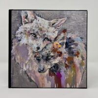 Colorful abstract wolf painting